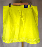 Crown & Ivy Lemon Hipe Skort Size 12 Neon Yellow Floral Crochet Trim NWT