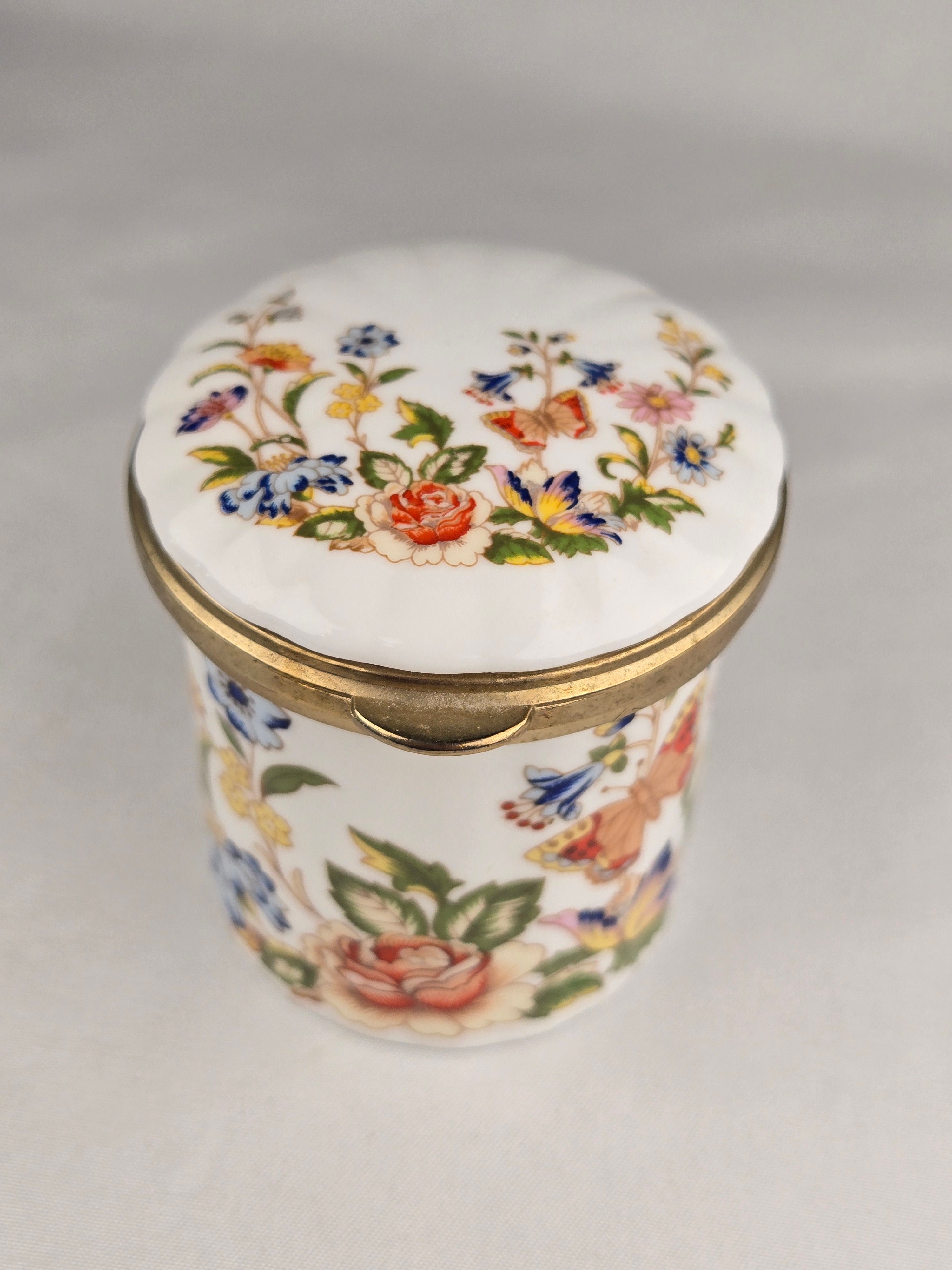 Aynsley “Cottage Garden” Fine Bone China Trinket Jar – Made in England