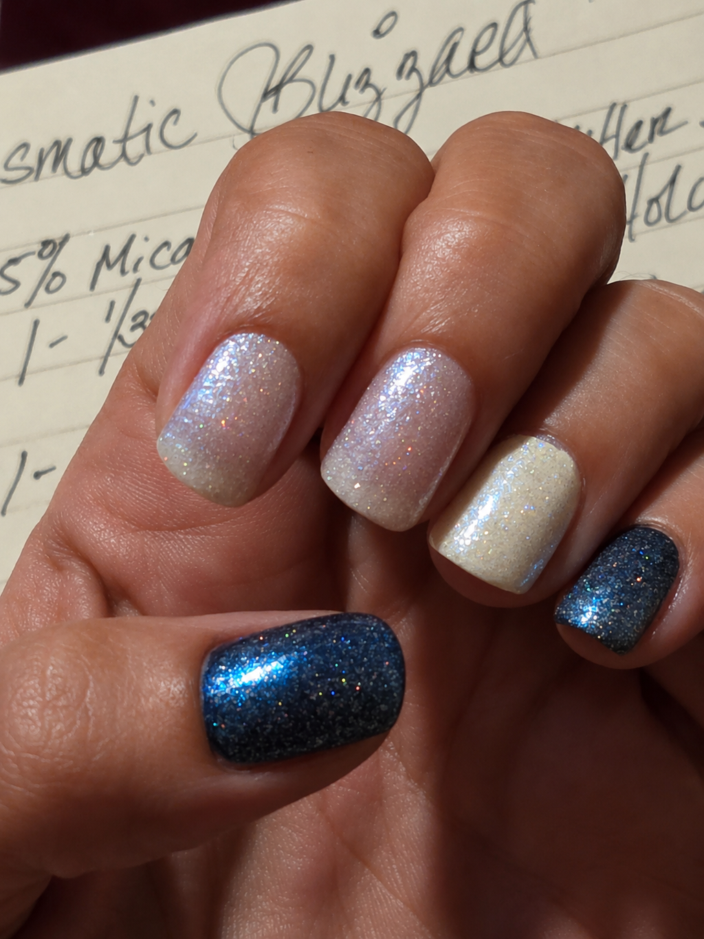 Prismatic Blizzard Holographic Nail Polish – Icy White with Blue Aurora Shimmer | Iridescent Indie Holo Lacquer | Liquid Krystal Co. Prototype