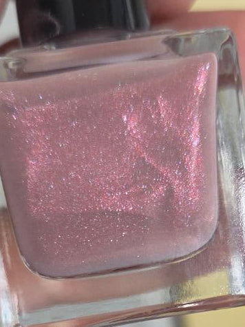 Blushfire Afterglow – Dusty Mauve Pink Shimmer Nail Polish with Red & White Flash | Liquid Krystal Co. Handmade Indie Lacquer
