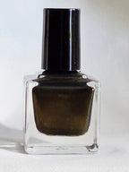 Liquid Krystal Co. Gilded Raven Black Gold Nail Polish | Charcoal Black Shimmer | Handmade Indie Nail Lacquer Prototype