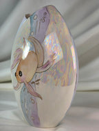 Vintage Christopher Stuart Tempest Y1510 Bone China Fish Vase 6.5" Signed Betty Cooper 1997