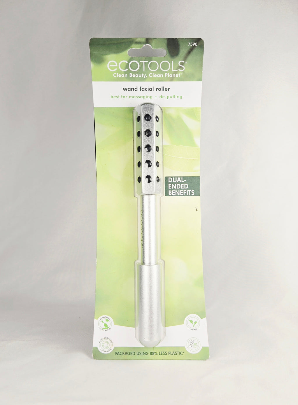 EcoTools Wand Facial Roller — Dual-Ended Massaging & De-Puffing Skincare Tool (Eco-Friendly Packaging)