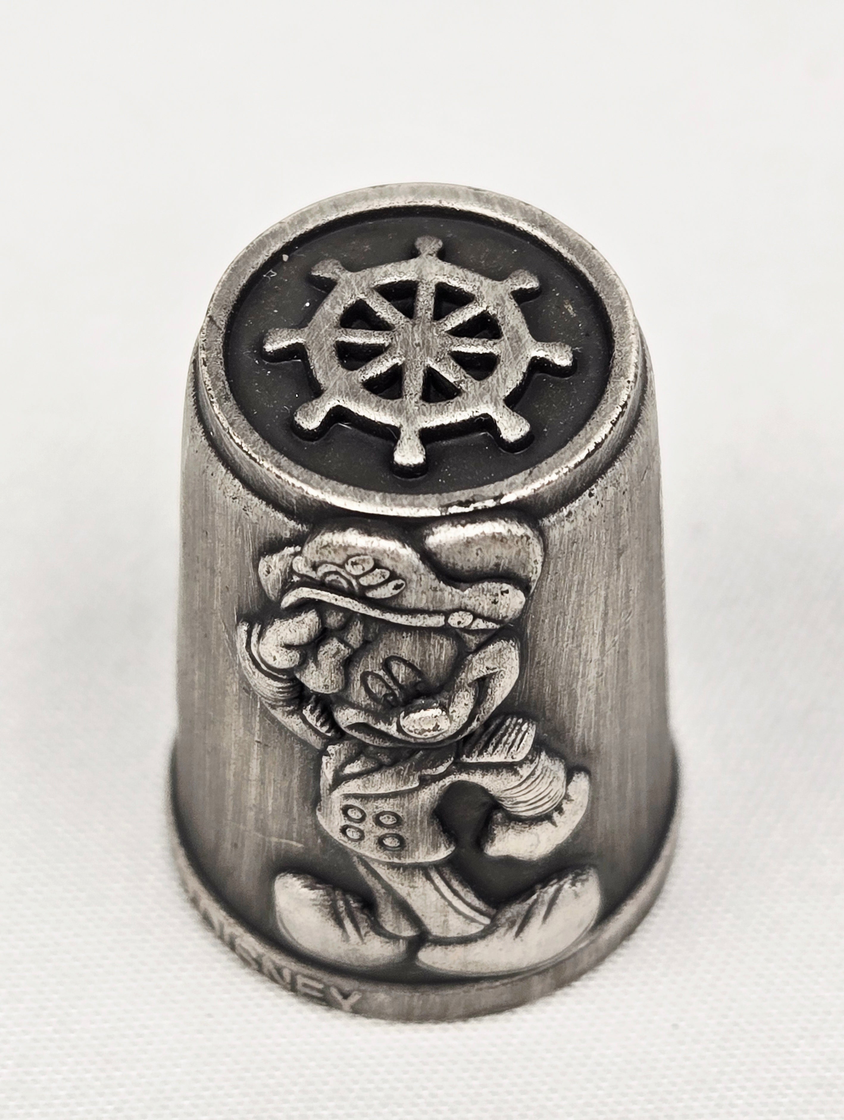 Disney Cruise Line Mickey Mouse Thimble — Nautical Pewter Sewing Collectible