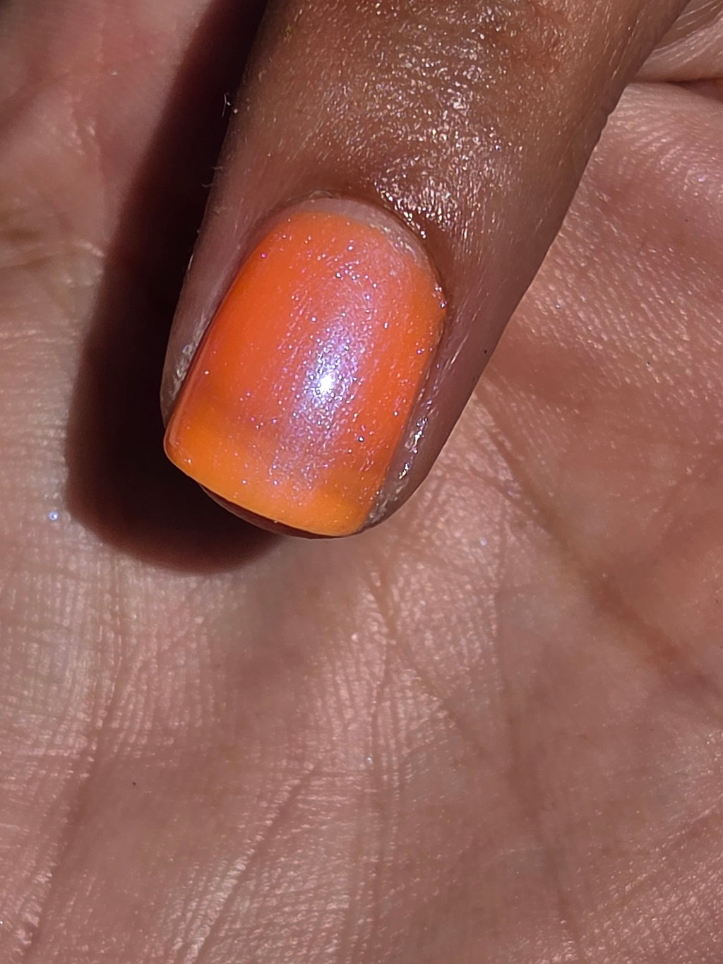 Arcflare - Neon Orange Glow in the Dark Nail Polish | Blue Violet Shimmer UV Reactive Handmade Indie Lacquer | Liquid Krystal Co.