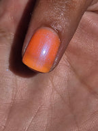Arcflare - Neon Orange Glow in the Dark Nail Polish | Blue Violet Shimmer UV Reactive Handmade Indie Lacquer | Liquid Krystal Co.