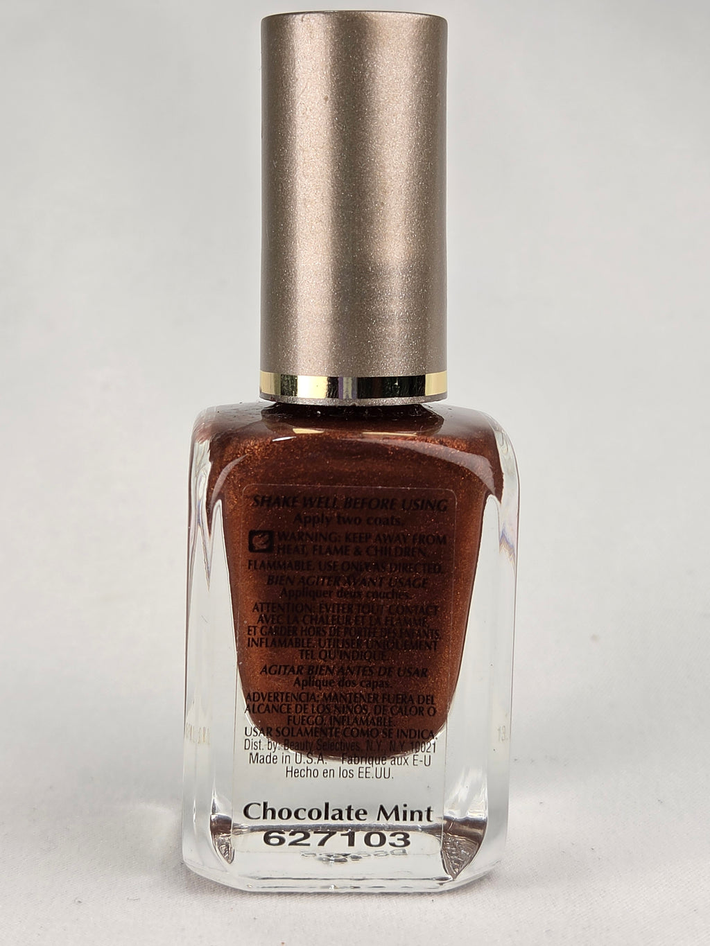 Savvy Nail Lacquer Chocolate Mint Copper Bronze Shimmer Nail Polish .45 oz Vintage Collectible