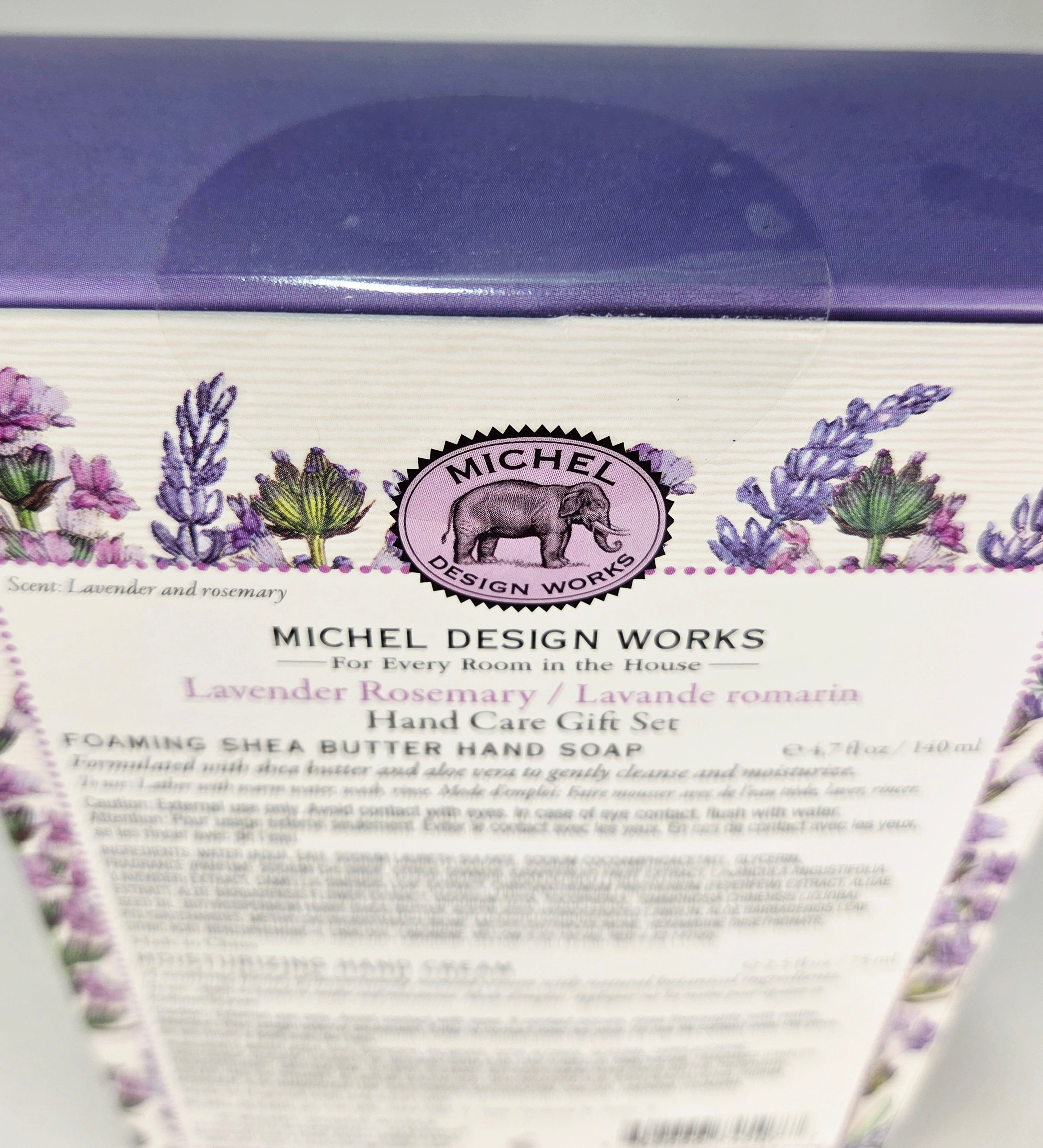 Michel Design Works Lavender Rosemary Hand Care Gift Set | Factory Sealed | Foaming Shea Butter Soap & Hand Cream Gift Box