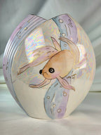 Vintage Christopher Stuart Tempest Y1510 Bone China Fish Vase 6.5" Signed Betty Cooper 1997