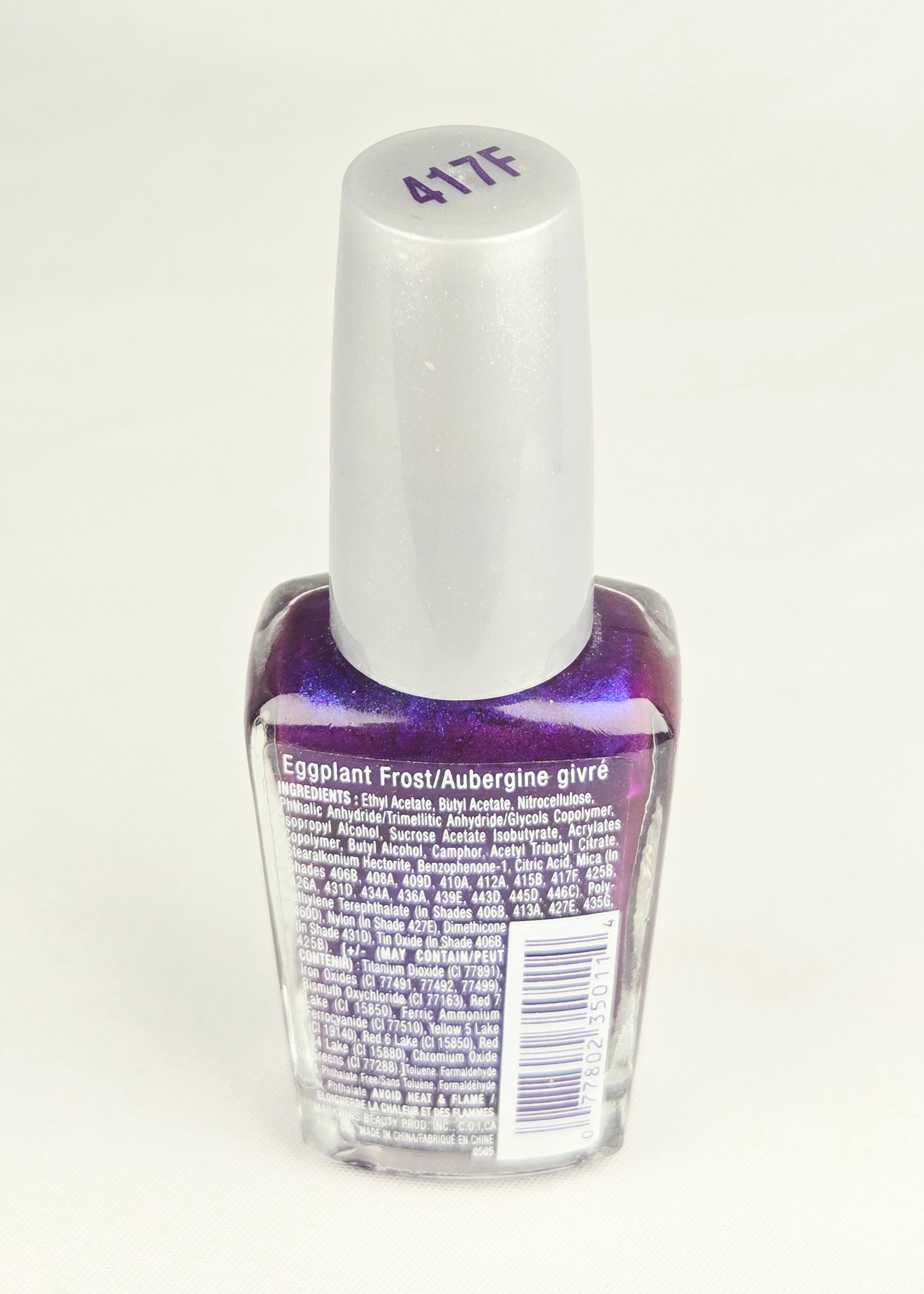 Wet n Wild Wild Shine Nail Polish 417F Eggplant Frost Purple Shimmer Vintage Nail Color