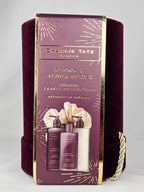 Charlie Tate London Peony & Blush Suede Luxury Travel Collection Bath Gift Set – Velvet Hatbox Presentation