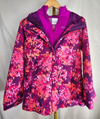 Columbia Girls Interchange 3-in-1 Floral Jacket with Fleece Liner — Size Large