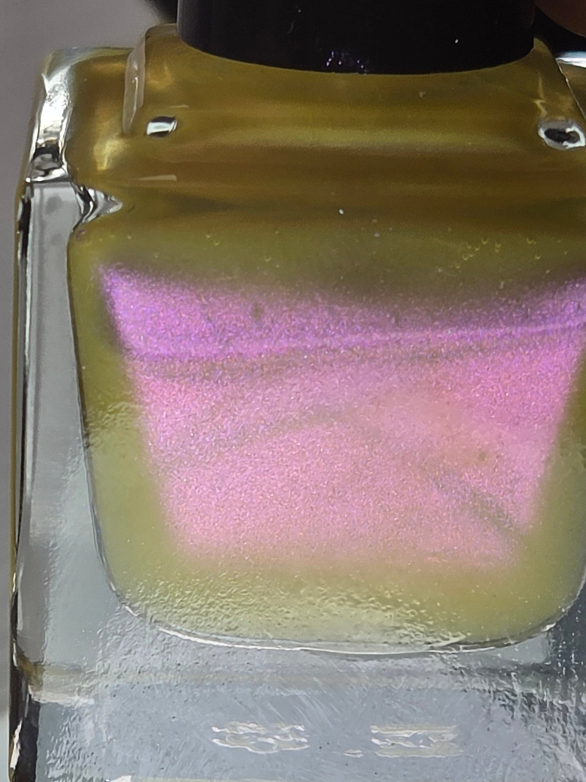 Pollinias Paradox - Yellow Crelly Nail Polish with Violet Pink Shimmer | Liquid Krystal Co. Handmade Indie Lacquer
