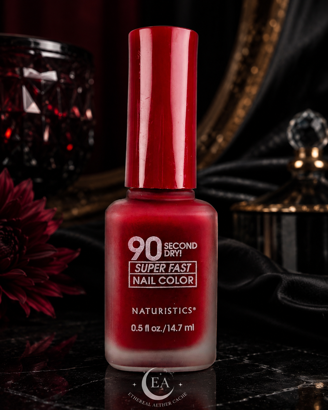 Naturistics 90 Second Dry Super Fast Nail Color Wild Fire Vintage Red Polish