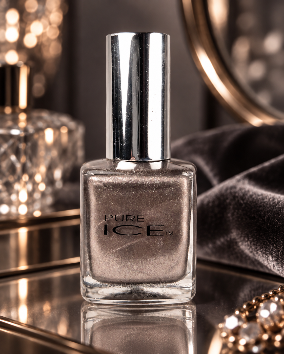 Pure Ice Risk Taker 305CP Taupe Silver Shimmer Nail Polish Discontinued 