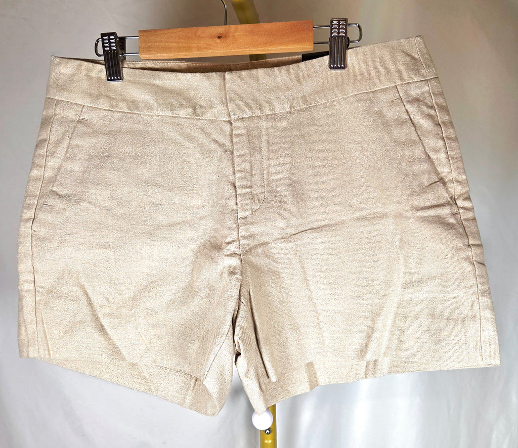 Banana Republic Hampton Fit Metallic Champagne Shorts Size 4 NWT