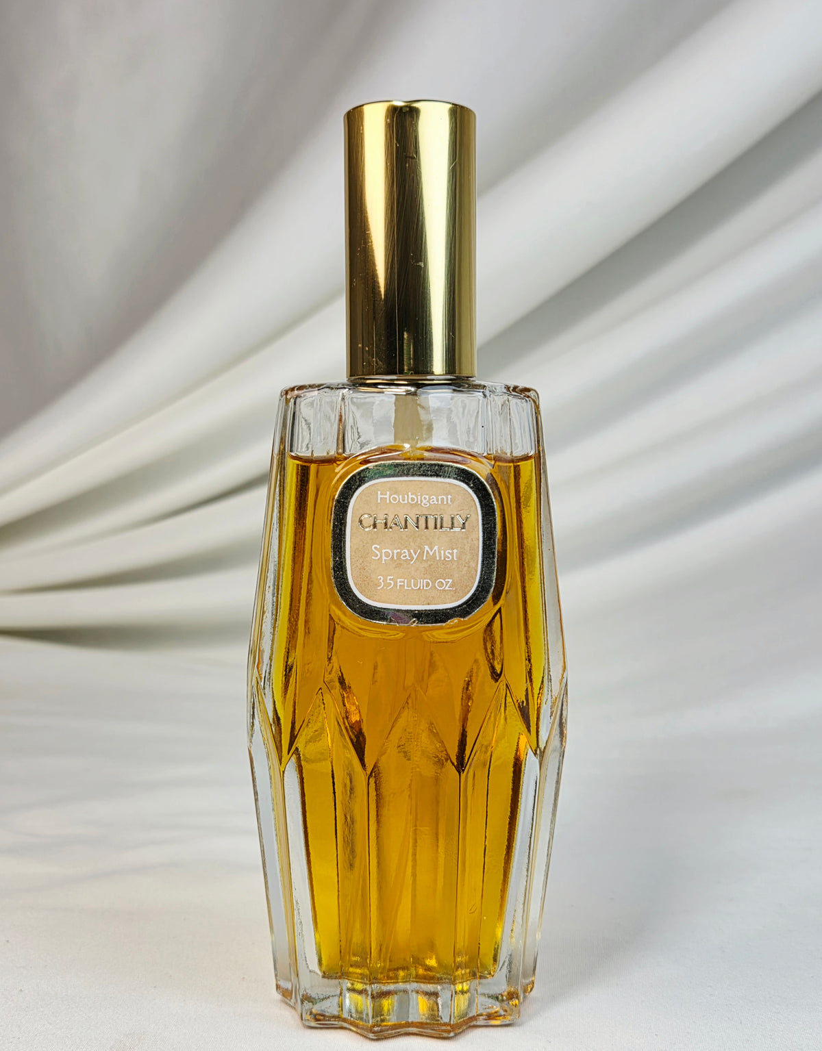Houbigant Chantilly Spray Mist 3.5 oz Vintage Perfume Fragrance Faceted Glass Bottle