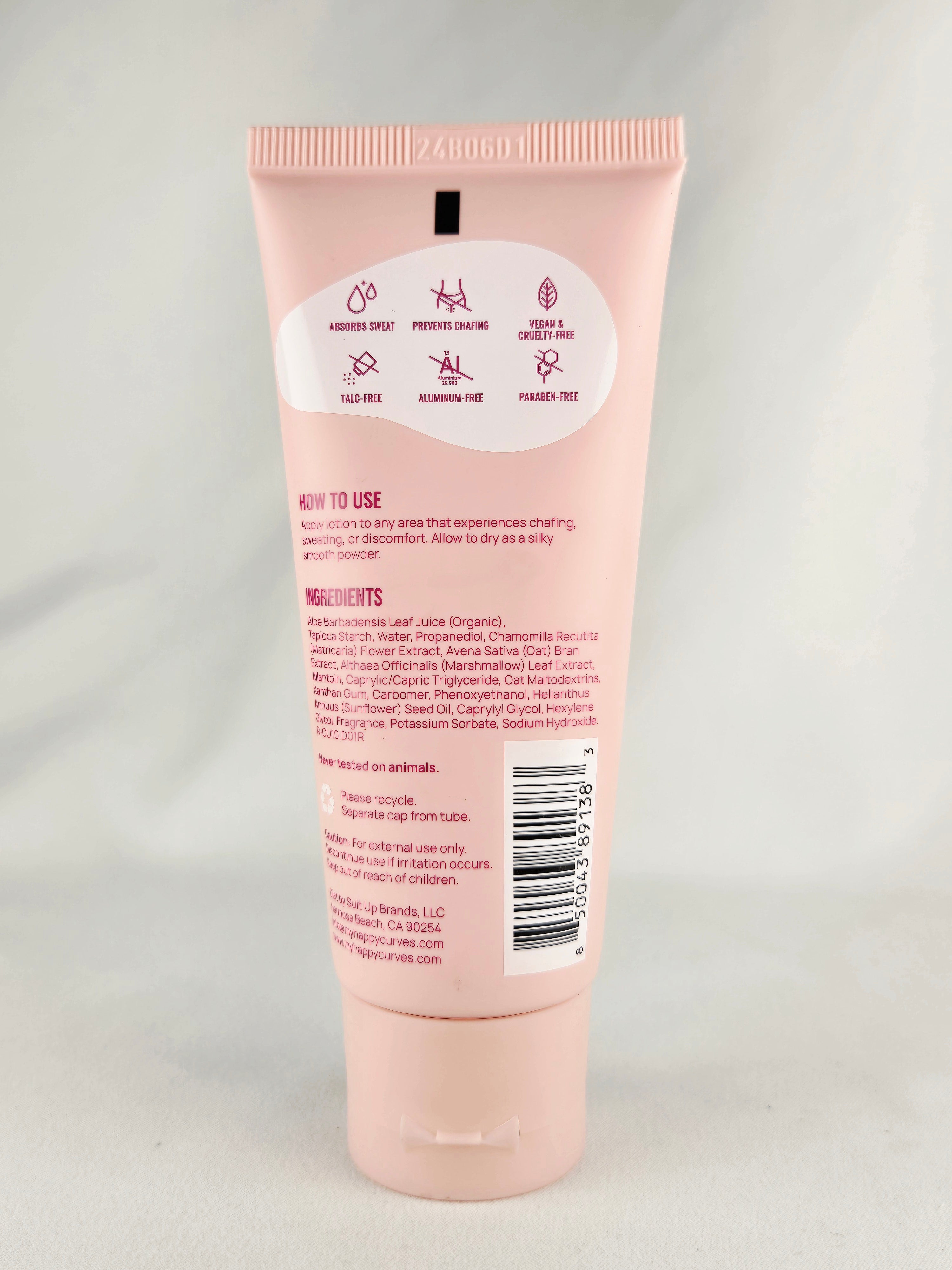 Happy Curves Tropical Oasis Comfort Cream Lotion to Powder Anti Chafing 2.25 oz