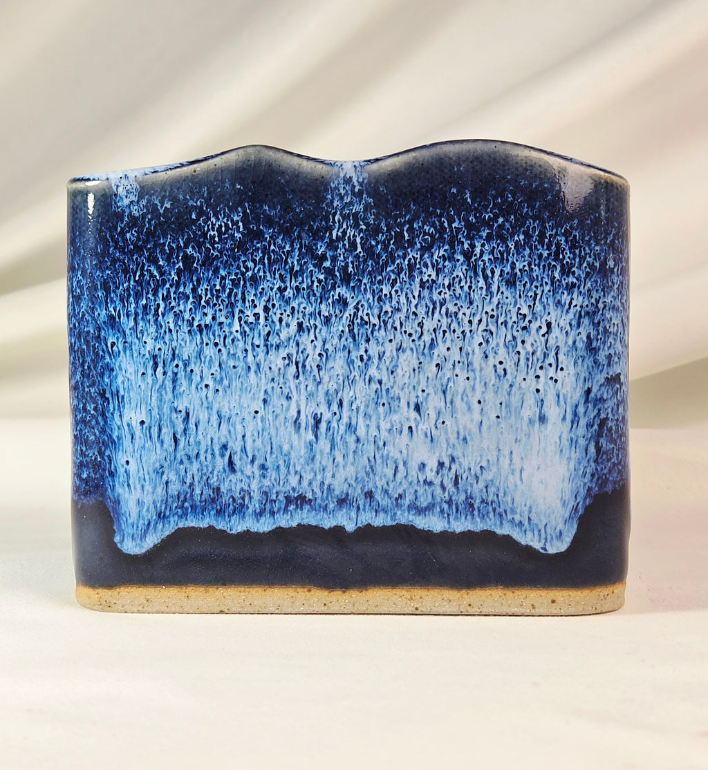 Bay Pottery Blue Drip Glaze Stoneware Desk Organizer & Pen Holder – Virginia Pottery