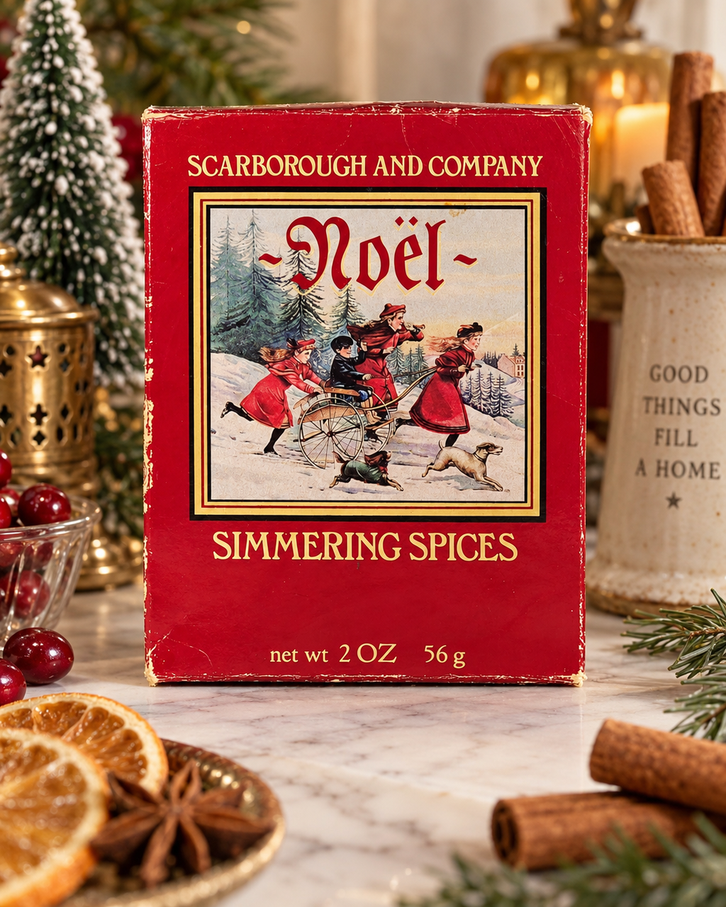 Vintage 1986 Scarborough & Company Noël Simmering Spices 2 oz Holiday Home Fragrance