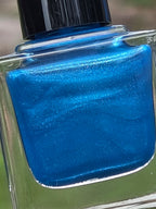 Ioniwave- Electric Blue Diamond Shimmer Nail Polish Metallic Indie Lacquer 15ml Handmade- Liquid Krystal Co
