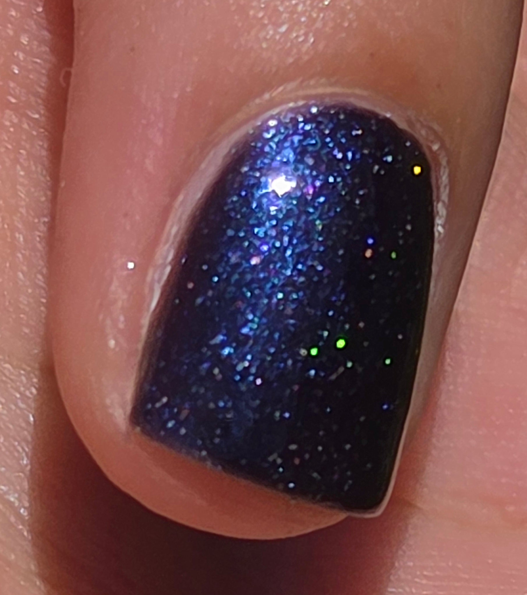 Galactic Abyss- Deep Black Purple Jelly Holographic Shimmer Nail Lacquer with Blue Violet Sheen | Liquid Krystal Co
