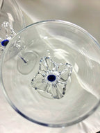 Pair Tall Cobalt Blue High Quality Wine Goblets | Art Glass Stemware 10.5"