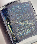 Pure Ice Dark Arts 1509 Nail Polish Halloween Limited Edition Navy Blue Jelly Gold Glitter 0.5 oz
