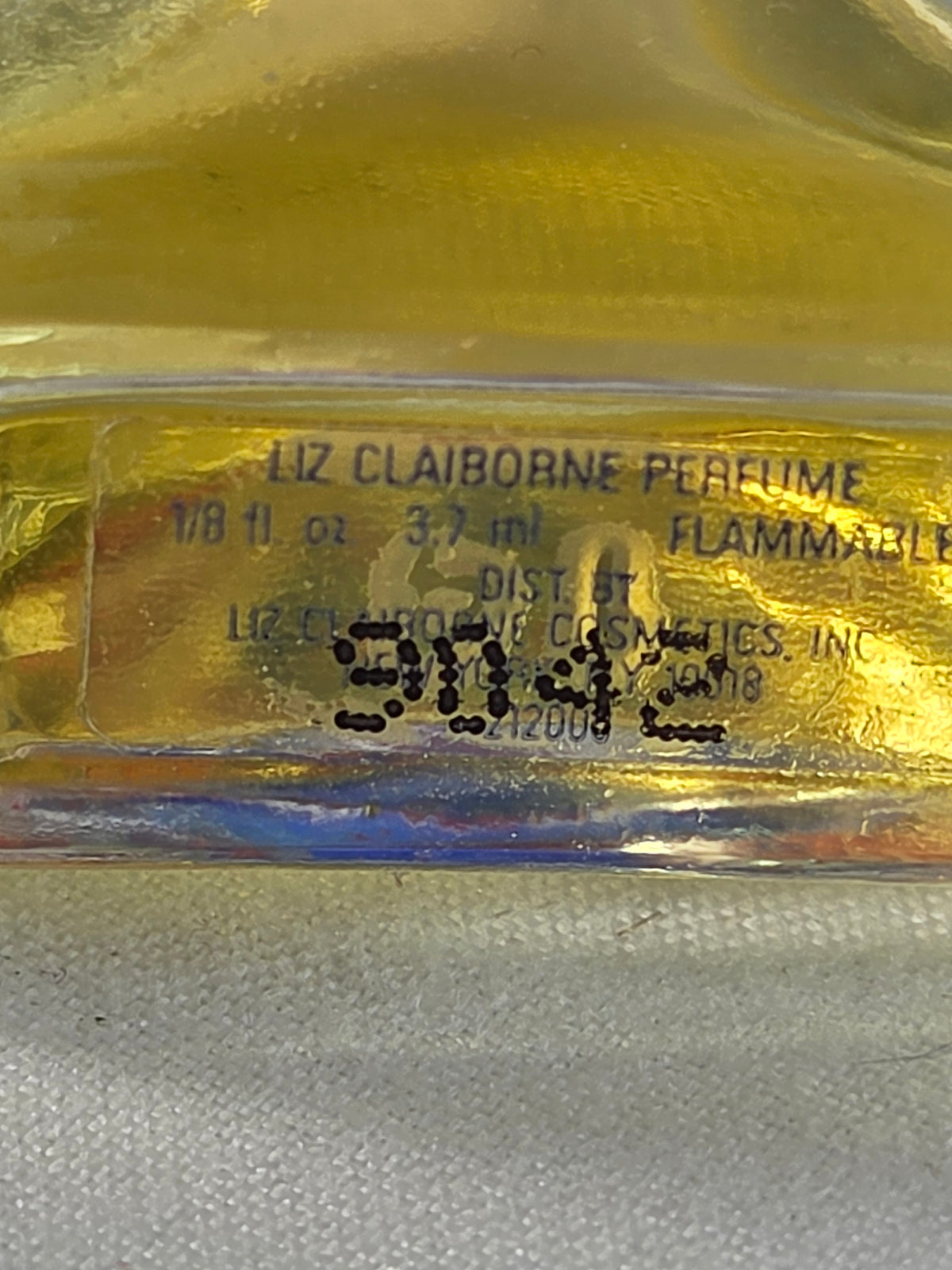 Vintage Liz Claiborne Perfume Mini 1/8 fl oz 3.7 mL Triangle Bottle Blue Cap