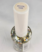 Love My Nails Crystal Holographic Glitter Nail Polish Clear Base Mixed Glitter Rare Collectible