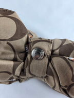 Coach Signature Orange Cat Print Compact Folding Umbrella – Brown Monogram Travel Umbrella with Wrist Strap
