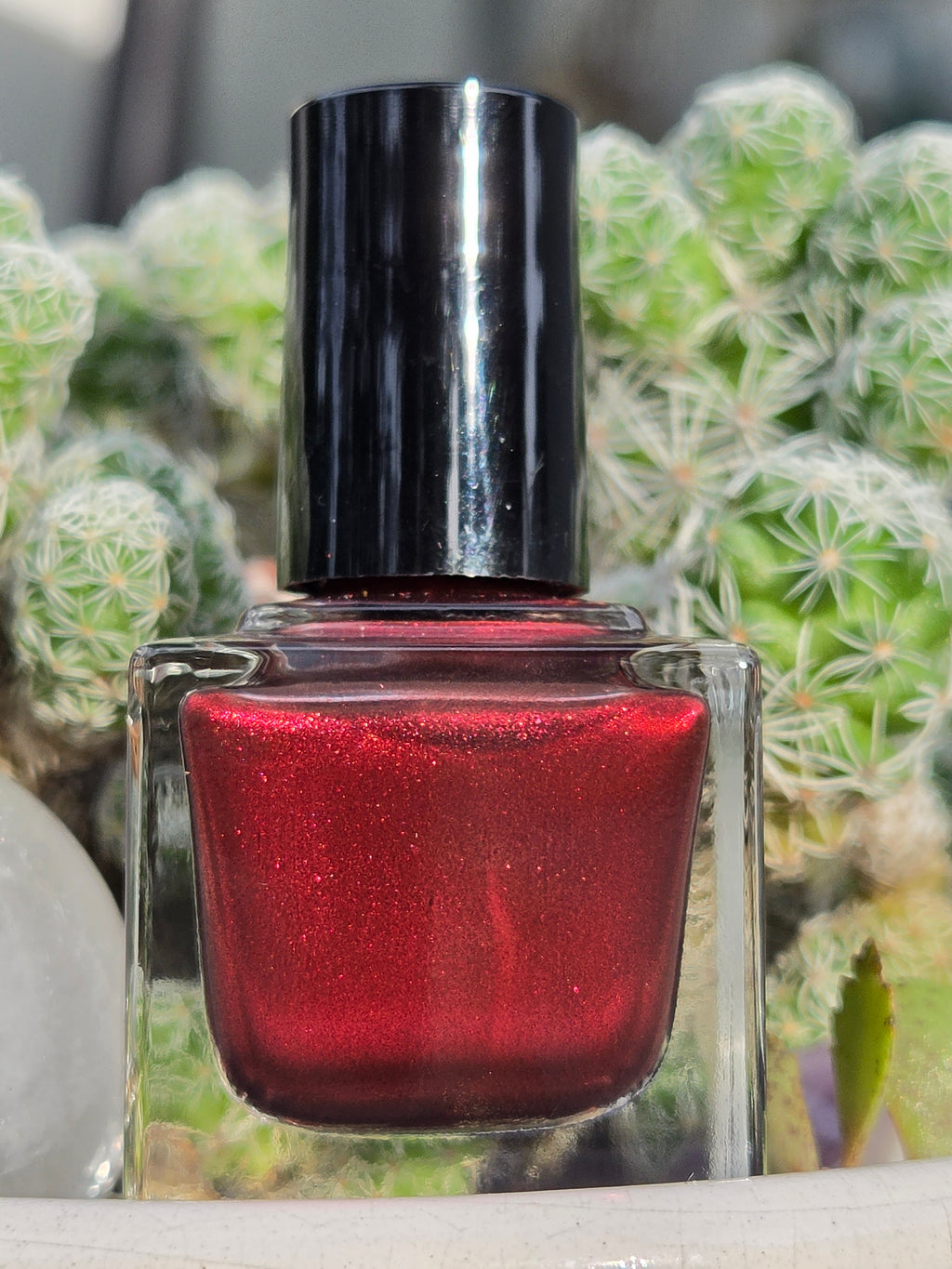 Incarnadine – Liquid Krystal Co. Indie Nail Polish | Black Jelly Base Metallic Crimson Red Shimmer Handmade Lacquer