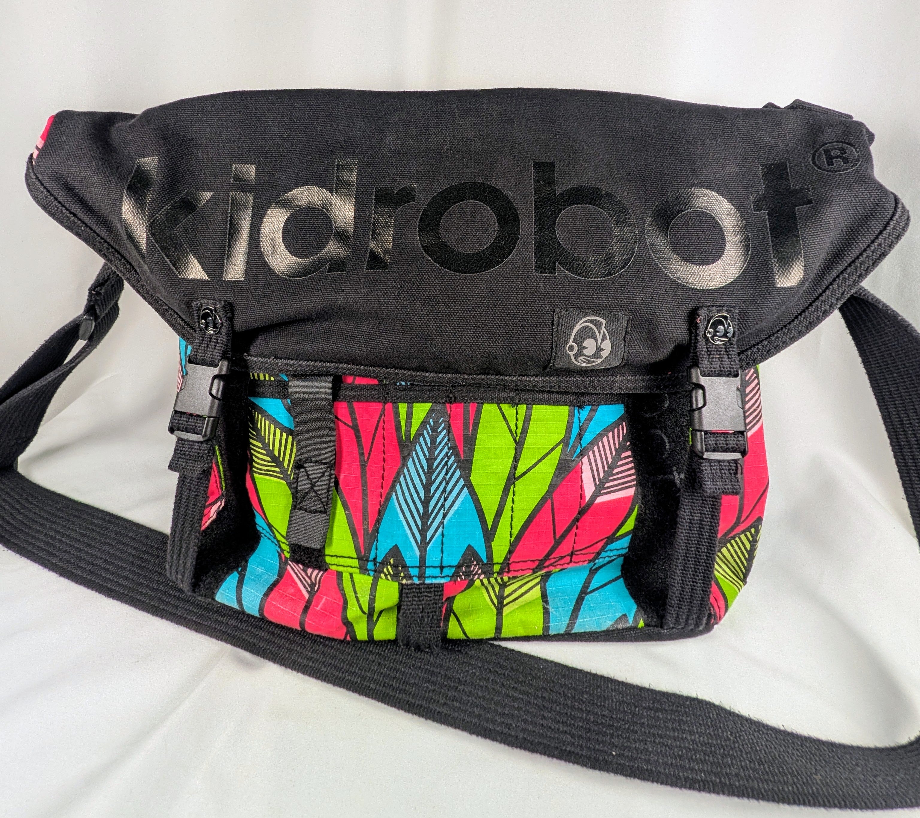 Kidrobot Neon Feather Geometric Messenger Bag Crossbody Streetwear Shoulder Bag Y2K