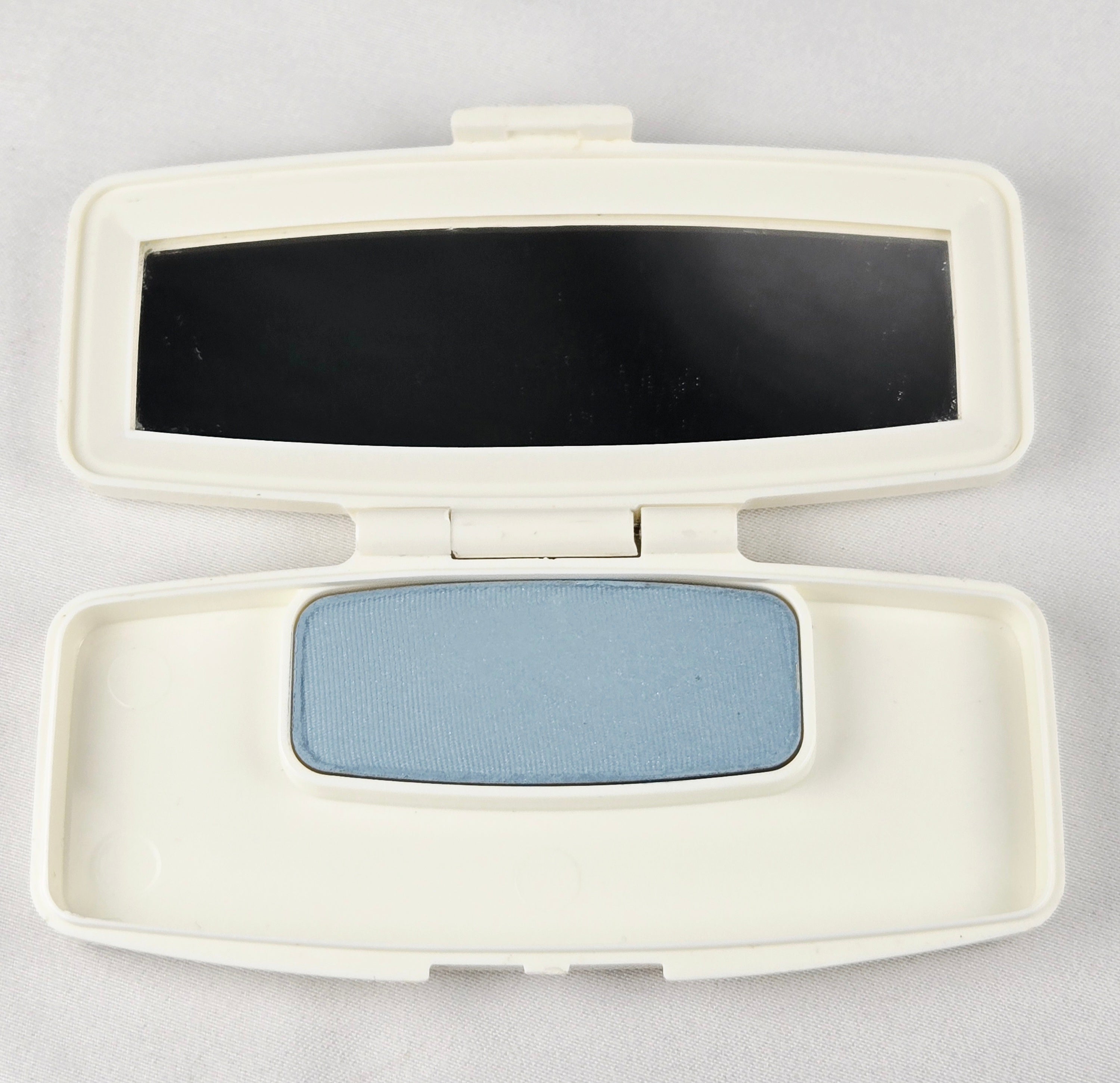 Coty Vintage Circa 1960's Sheer Blue Eyeshadow Compact – Soft Pastel Blue Single Shadow Travel Case