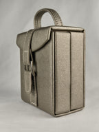 Heritage by WOLF Travel Jewelry Case — Metallic Taupe / Platinum Tone