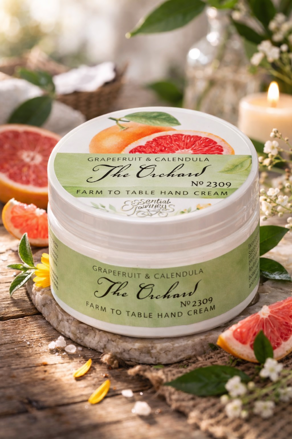 Essential Journeys The Orchard No. 2309 Grapefruit & Calendula Farm to Table Hand Cream 8 oz 