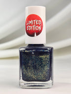 Pure Ice Dark Arts 1509 Nail Polish Halloween Limited Edition Navy Blue Jelly Gold Glitter 0.5 oz