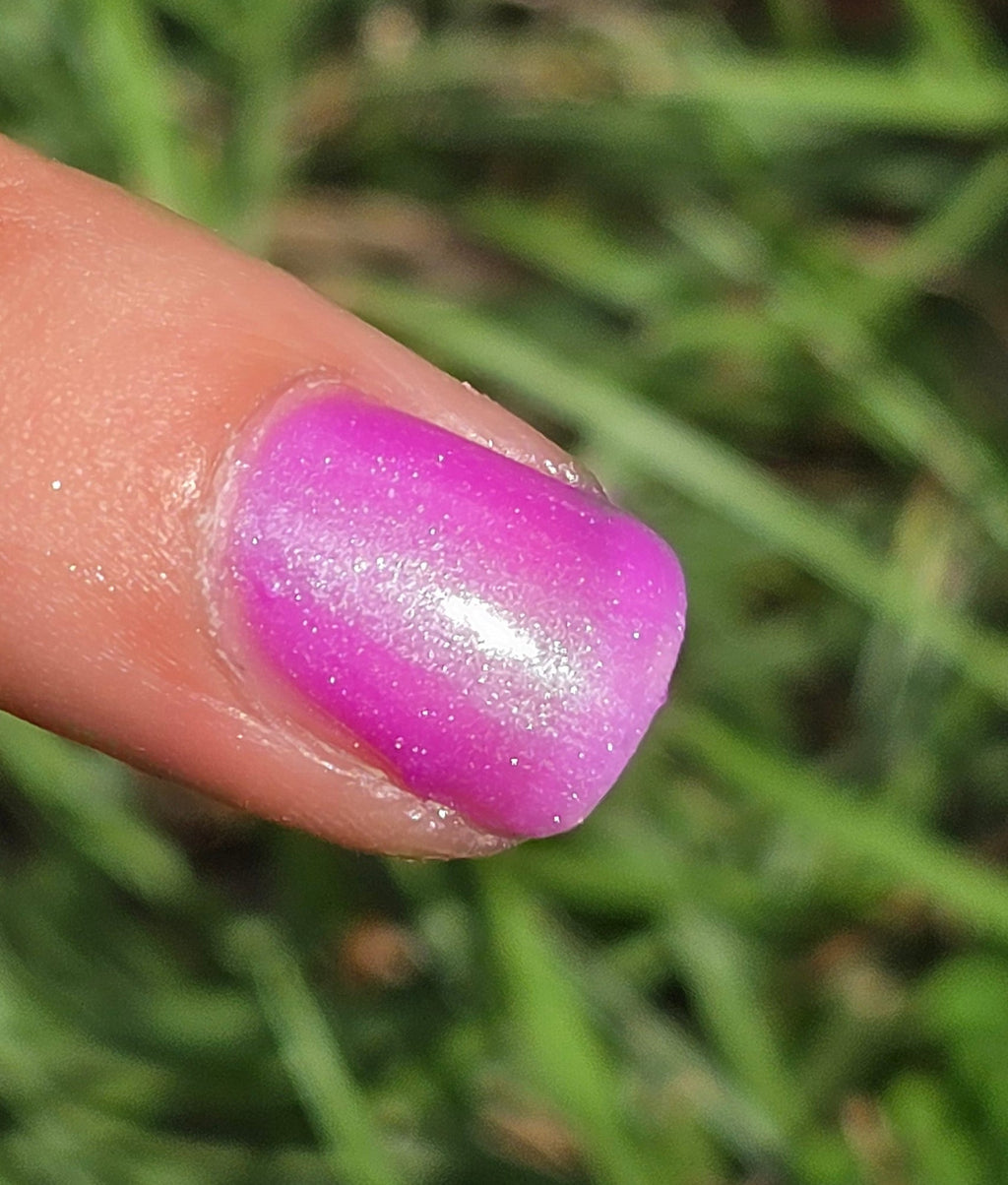 Radioactive Wisteria - Purple Nail Polish - Light Aqua Glow In the Dark | Green Aqua Shimmer Color Shifting Handmade Indie Lacquer | Liquid Krystal Co.