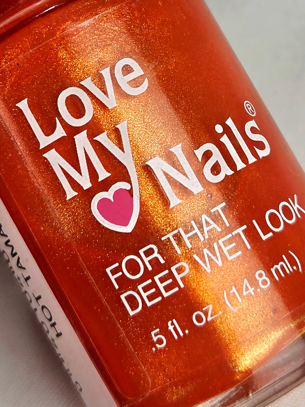 Love My Nails Hot Tamale 1548 Orange Shimmer Nail Polish Vintage