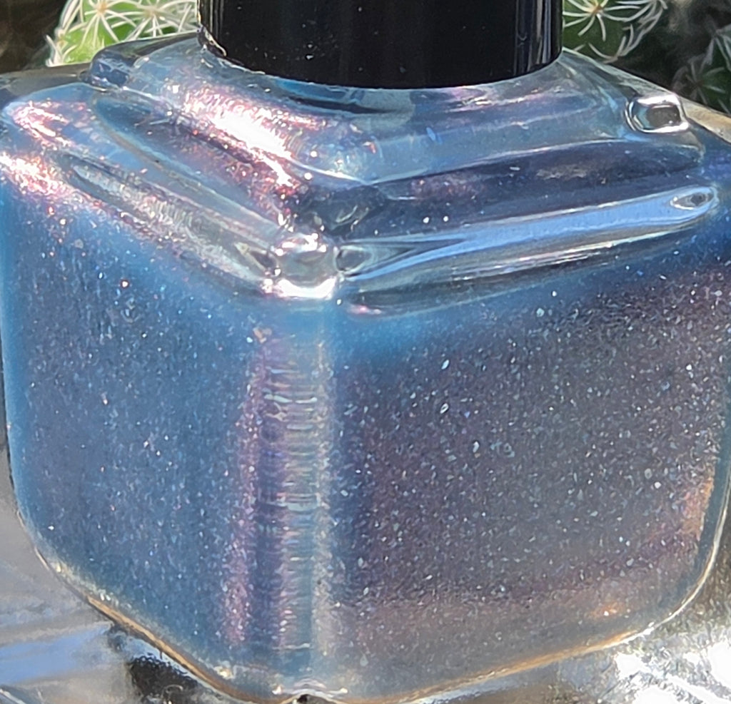 Sirius Scintillation – Handmade Indie Nail Polish | Blue-Violet Jelly | Red, Blue & White Microflakes | Buildable Celestial Shimmer | Liquid Krystal Co. Prototype