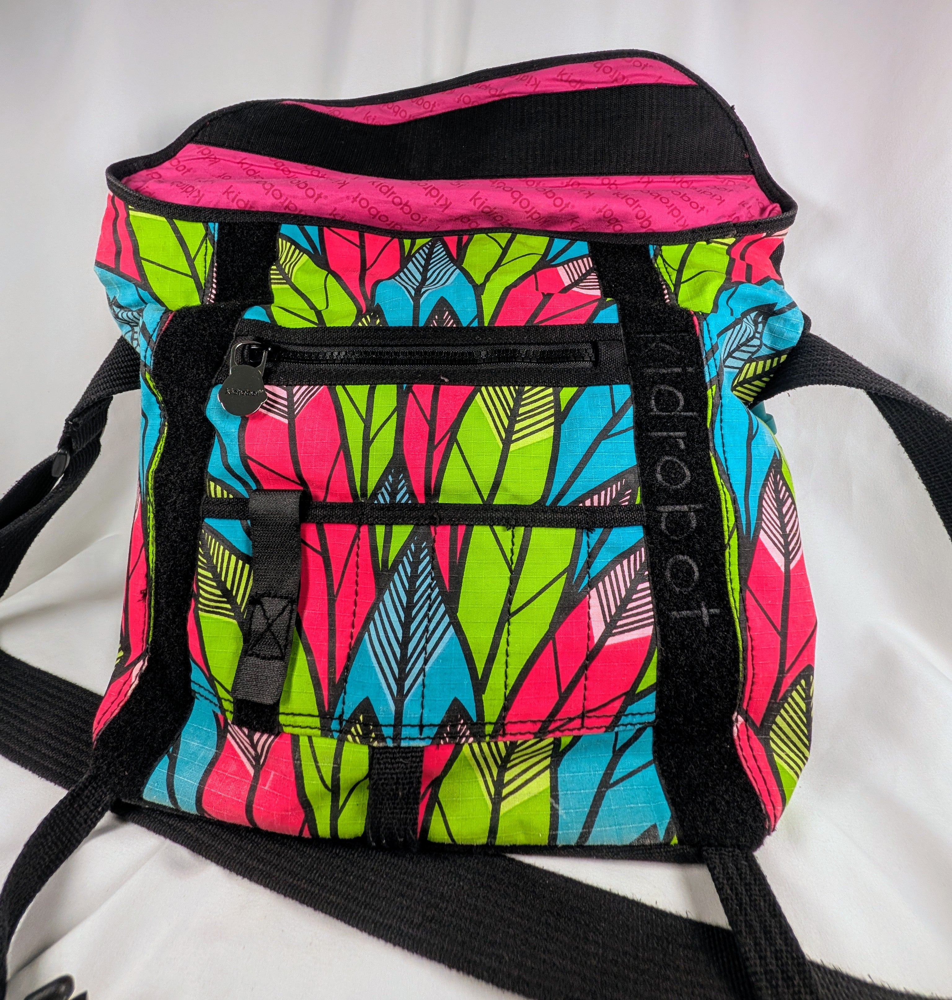 Kidrobot Neon Feather Geometric Messenger Bag Crossbody Streetwear Shoulder Bag Y2K
