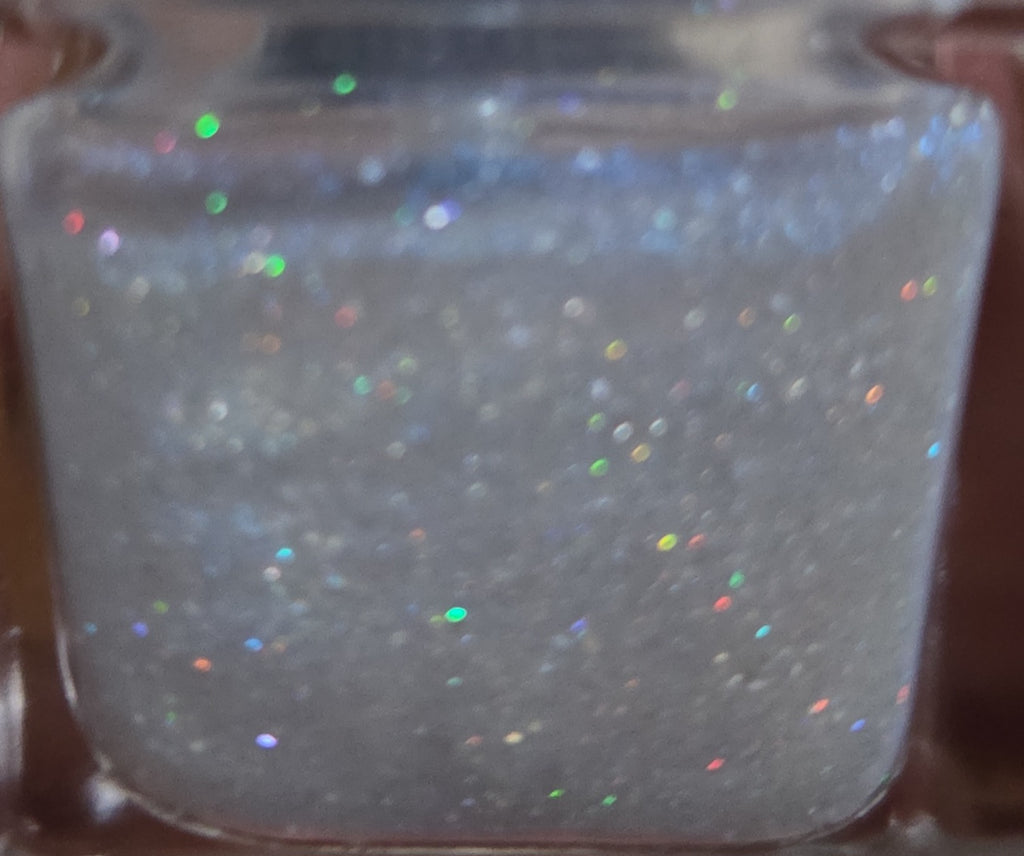Prismatic Blizzard Holographic Nail Polish – Icy White with Blue Aurora Shimmer | Iridescent Indie Holo Lacquer | Liquid Krystal Co. Prototype