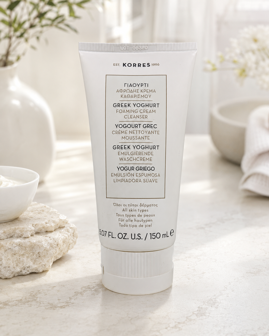 KORRES Greek Yoghurt Foaming Cream Cleanser 5.07 oz 150 mL Factory Sealed Face Wash