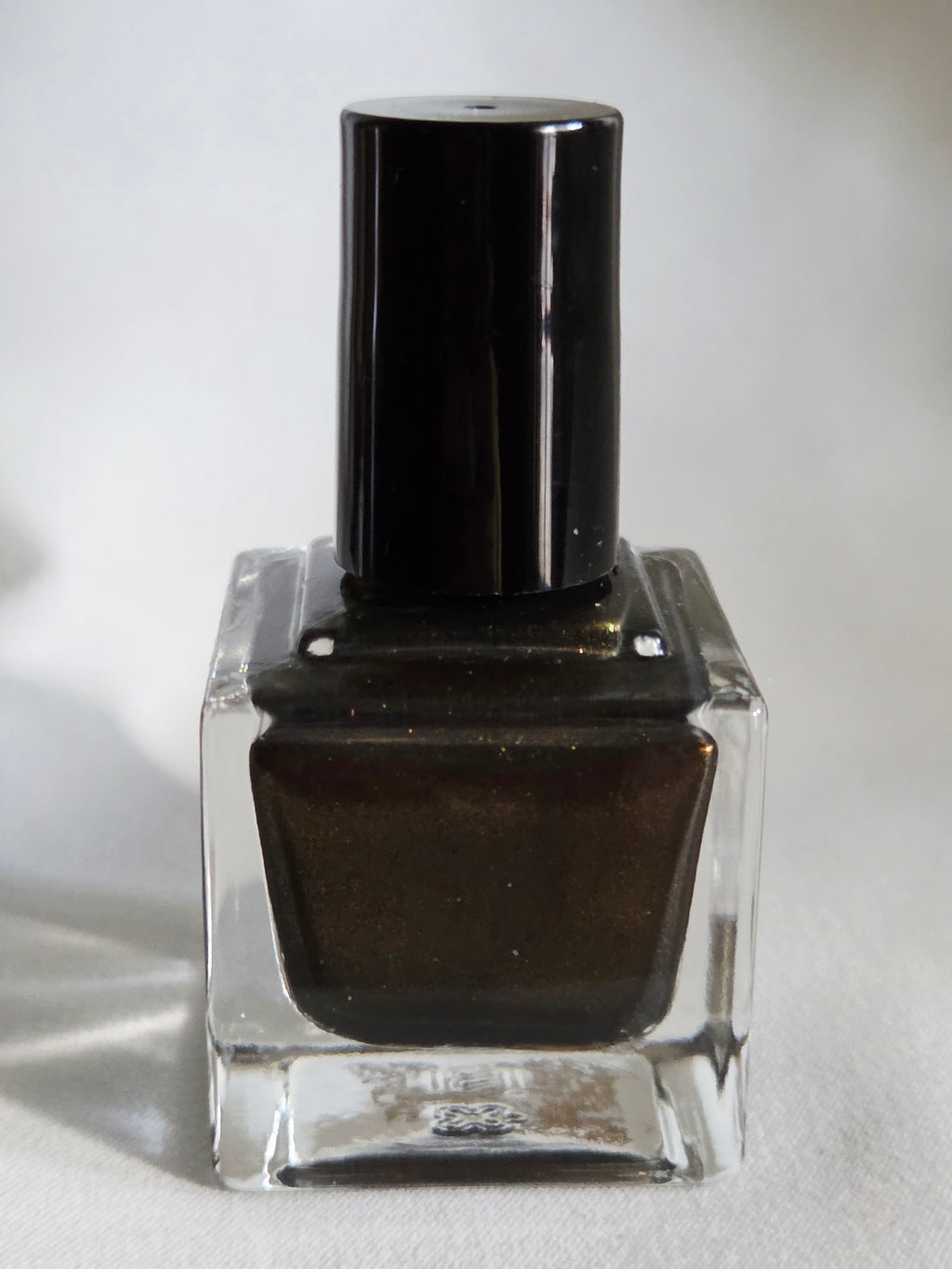 Liquid Krystal Co. Gilded Raven Black Gold Nail Polish | Charcoal Black Shimmer | Handmade Indie Nail Lacquer Prototype