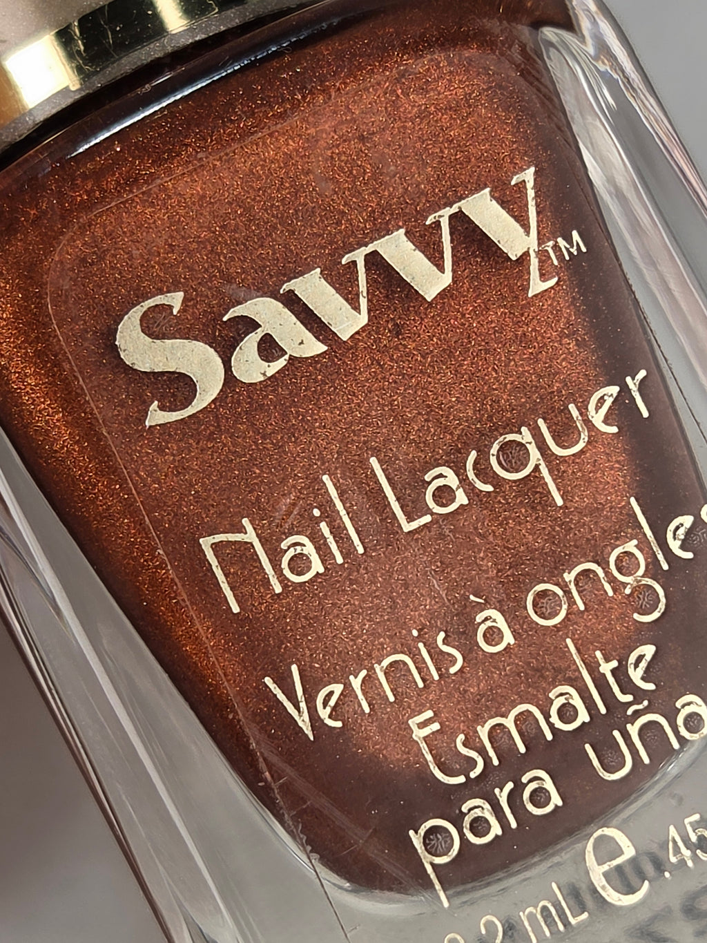 Savvy Nail Lacquer Chocolate Mint Copper Bronze Shimmer Nail Polish .45 oz Vintage Collectible