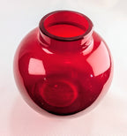 Vintage Ruby Red Art Glass Bud Vase Heavy Blown Glass Cranberry Display