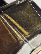 Liquid Krystal Co. Gilded Raven Prototype Nail Lacquer | Black Crelly with Antique Gold Shimmer | One-of-a-Kind Handmade Indie Polish