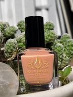 Asrai's Dayssolve - Peach Nude Golden Shimmer Nail Polish | Handmade Indie Lacquer | Liquid Krystal Co.