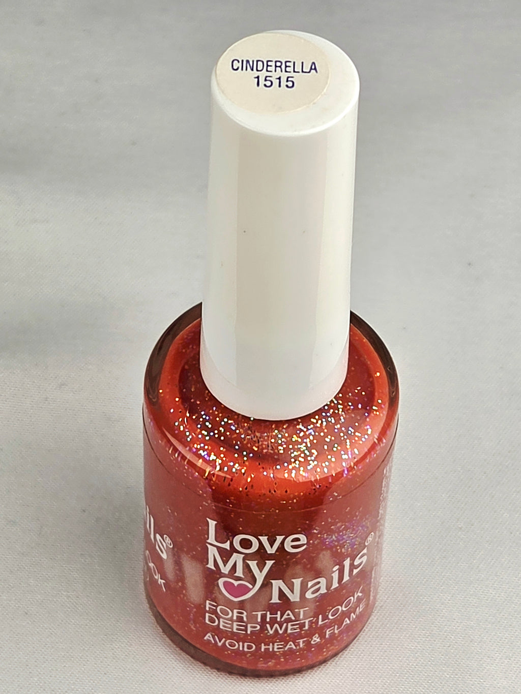 Love My Nails Cinderella 1515 Glitter Nail Polish Orange Holographic Vintage Collectible