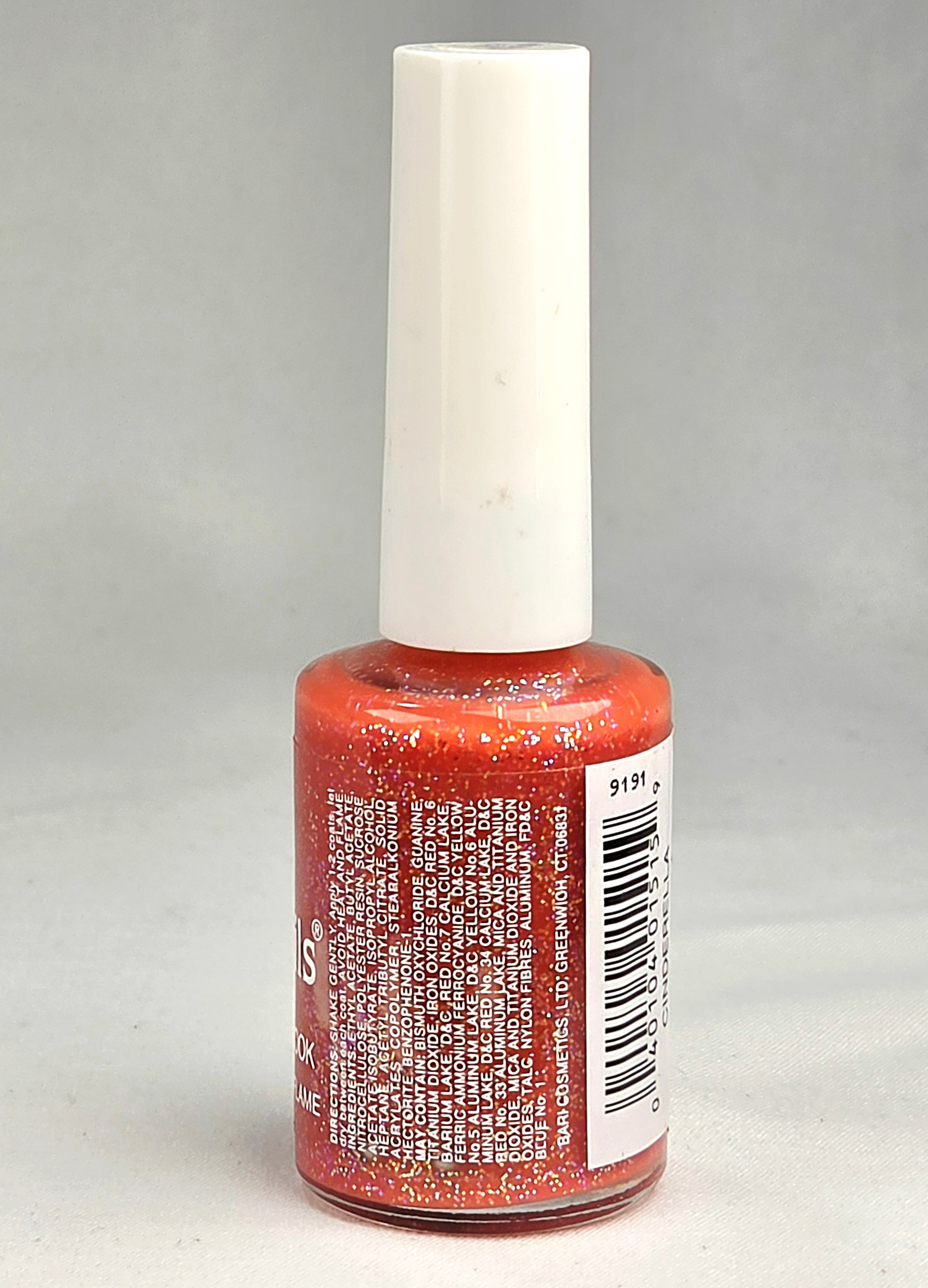 Love My Nails Cinderella 1515 Glitter Nail Polish Orange Holographic Vintage Collectible